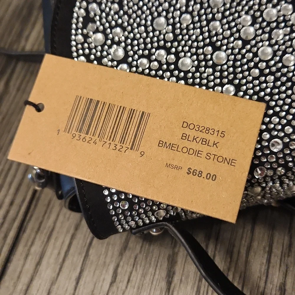 Steve Madden Black Crossbody Bag with Silver Accents NWT